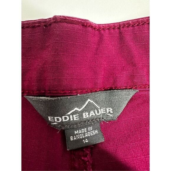 Eddie Bauer Women’s Chino Shorts Burgundy Size 14 - Picture 4 of 9
